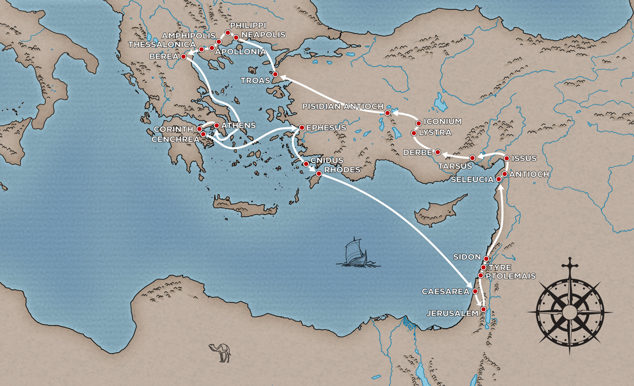 Paul’s Second Missionary Journey Map